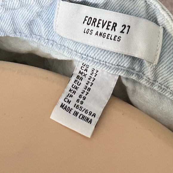 F21 skirt lace up corset denim jean light wash western boho sexy cute stampede - Picture 4 of 4